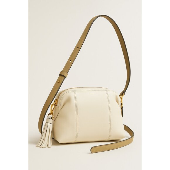 Leather Adjustable Bag Strap Tan Beige Gold Hardware Replacement Shoulder Crossb - Picture 1 of 10